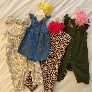 0-3 month baby girl rompers!
